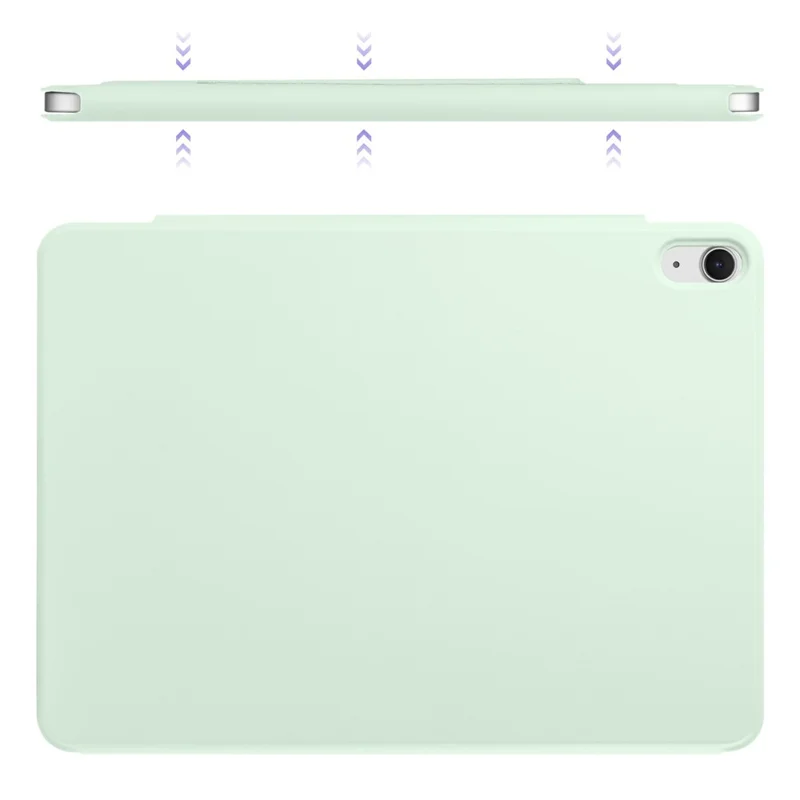 For iPad mini (2024)  /  (2021) Case PC + PU Leather Origami Stand Magnetic Tablet Cover - Light Green