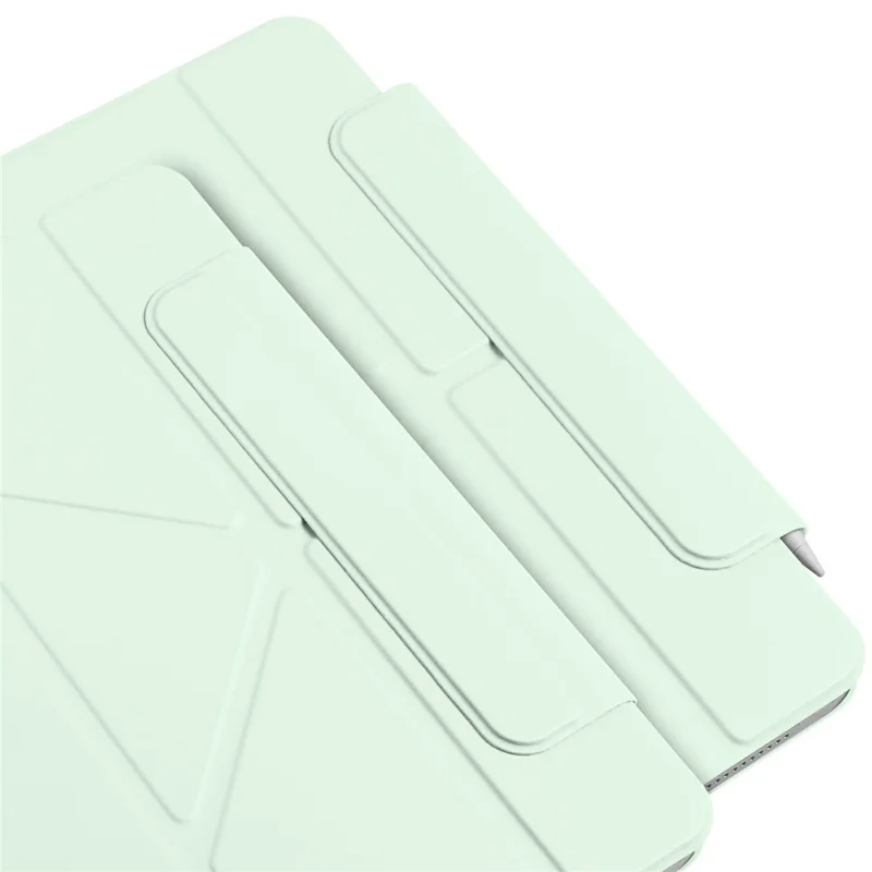 For iPad mini (2024)  /  (2021) Case PC + PU Leather Origami Stand Magnetic Tablet Cover - Light Green