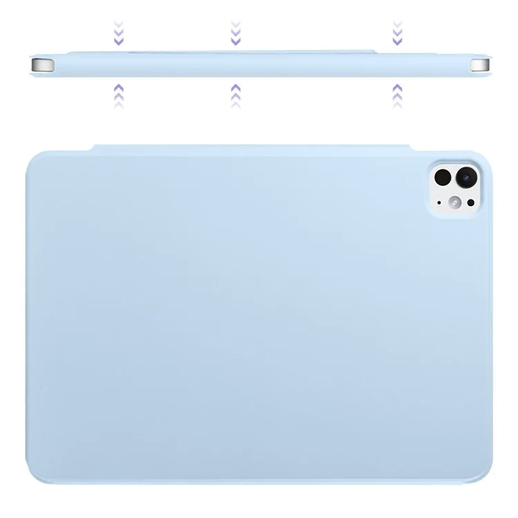 Étui pour iPad Pro 13 (2024) en PC + cuir PU avec support Origami magnétique - Bleu bébé