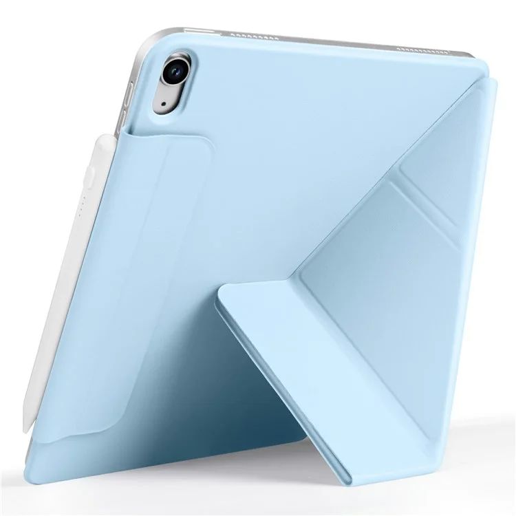 Étui pour iPad Air 13 (2024) en PC + cuir PU avec support Origami magnétique - Bleu bébé