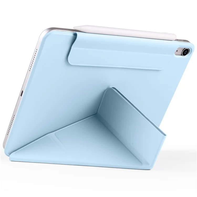 Étui pour iPad Air 13 (2024) en PC + cuir PU avec support Origami magnétique - Bleu bébé