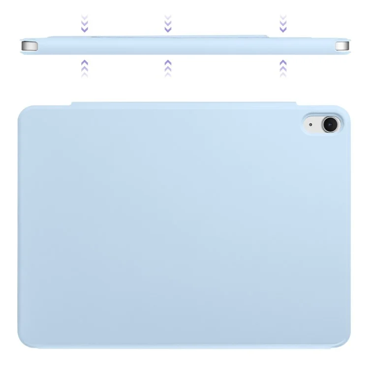 Étui pour iPad Air 13 (2024) en PC + cuir PU avec support Origami magnétique - Bleu bébé