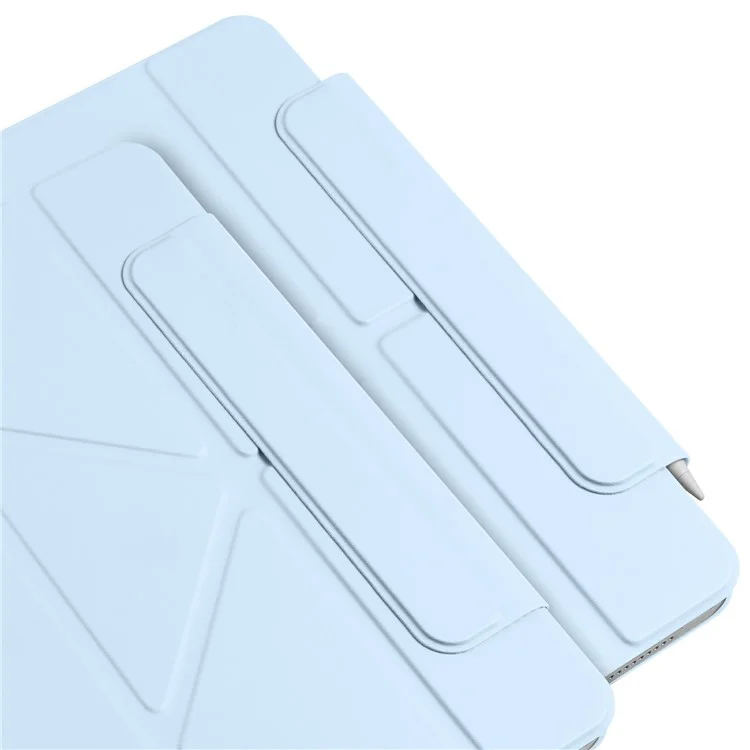 Étui pour iPad Air 13 (2024) en PC + cuir PU avec support Origami magnétique - Bleu bébé
