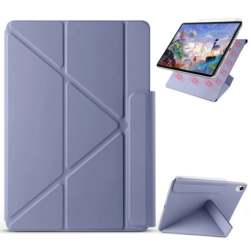 For Huawei MatePad 11.5 S (2025) / MatePad 11.5 S (2024) Case PC + PU Leather Origami Stand Magnetic Tablet Cover - Lavender Purple