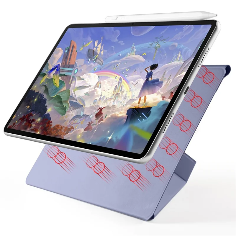 For Huawei MatePad 11.5 S (2025) / MatePad 11.5 S (2024) Case PC + PU Leather Origami Stand Magnetic Tablet Cover - Lavender Purple