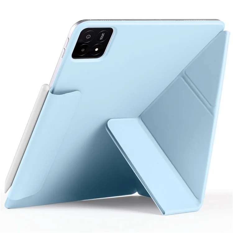 Étui pour Xiaomi Pad 6S Pro 12.4 en PC + cuir PU, support origami magnétique - Bleu bébé