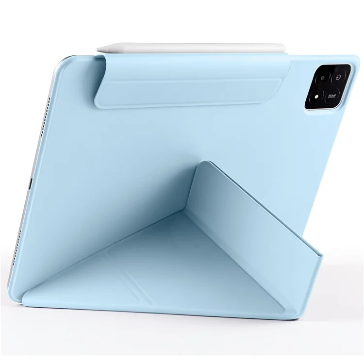 Étui pour Xiaomi Pad 6S Pro 12.4 en PC + cuir PU, support origami magnétique - Bleu bébé