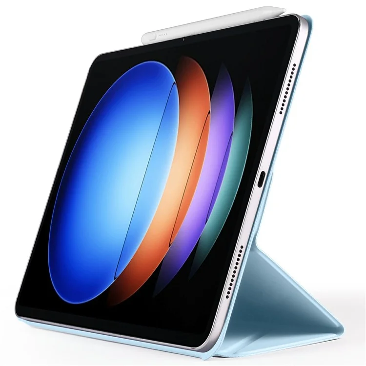 Étui pour Xiaomi Pad 6S Pro 12.4 en PC + cuir PU, support origami magnétique - Bleu bébé
