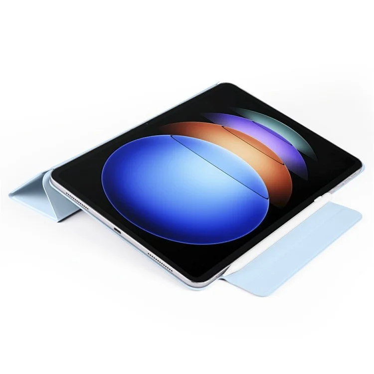 Étui pour Xiaomi Pad 6S Pro 12.4 en PC + cuir PU, support origami magnétique - Bleu bébé