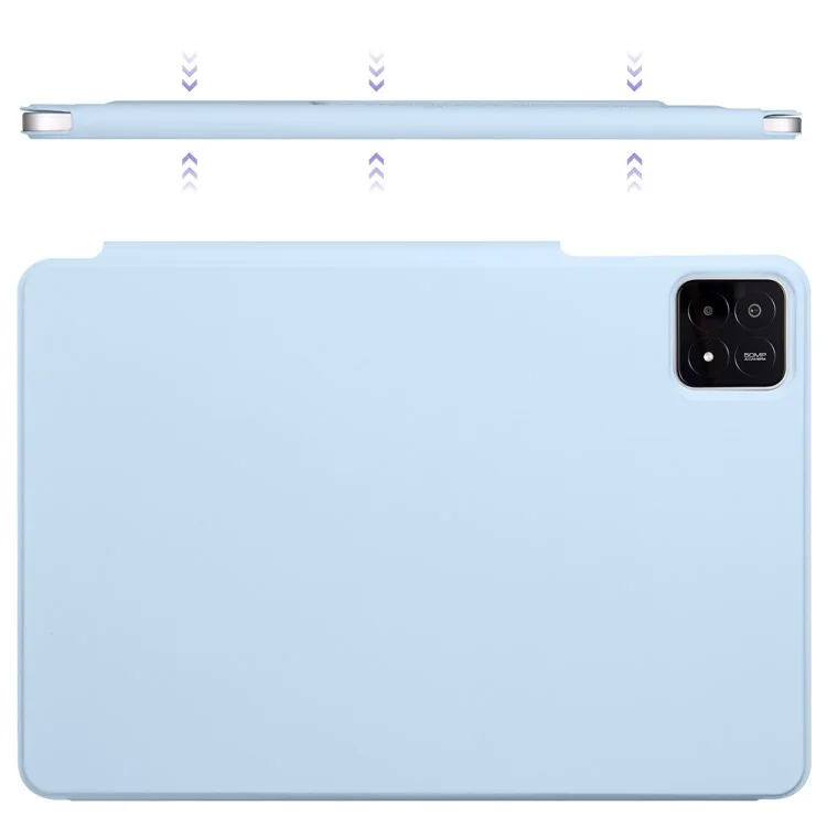 Étui pour Xiaomi Pad 6S Pro 12.4 en PC + cuir PU, support origami magnétique - Bleu bébé