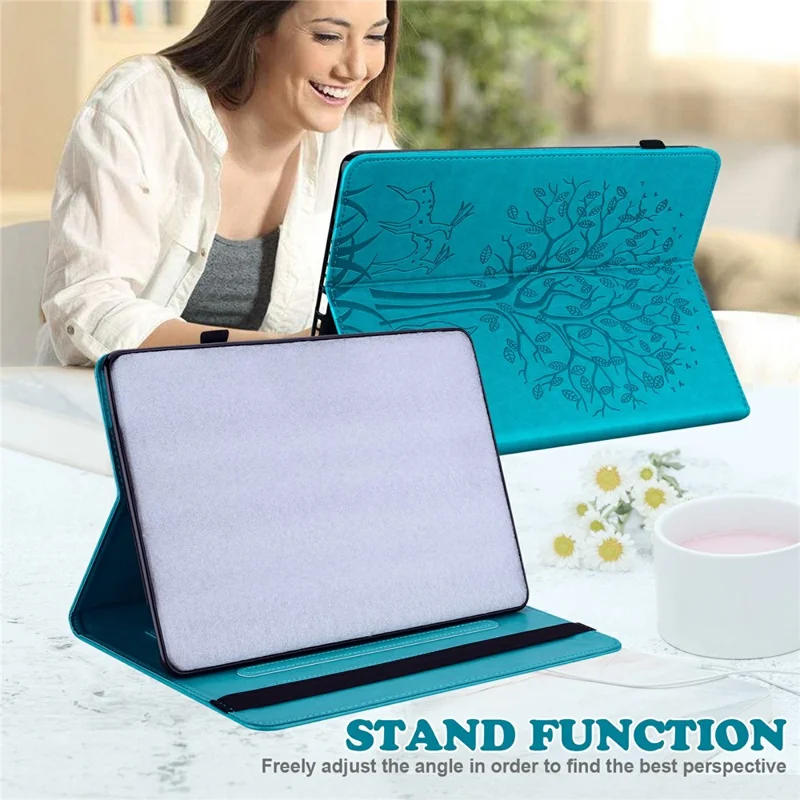 For Honor Pad X8b / Pad X8a Case PU Leather Stand Tree Deer Pattern Tablet Cover - Blue