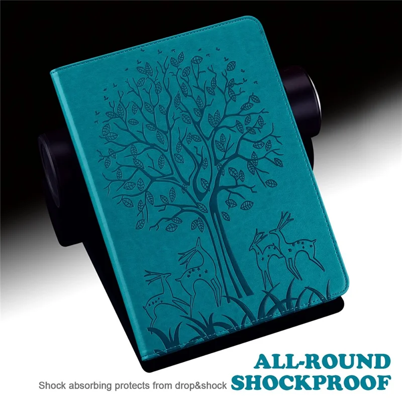 For Honor Pad X8b / Pad X8a Case PU Leather Stand Tree Deer Pattern Tablet Cover - Blue