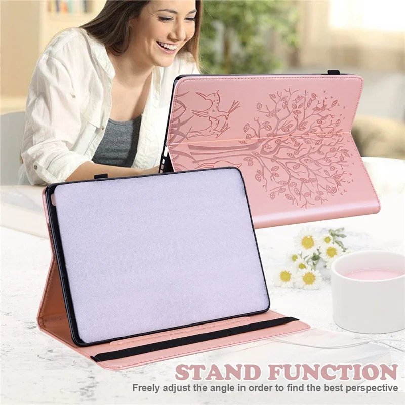 For Honor Pad X8b / Pad X8a Case PU Leather Stand Tree Deer Pattern Tablet Cover - Rose Gold