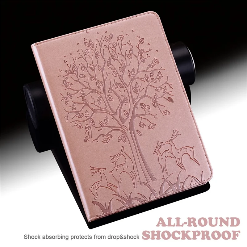 For Honor Pad X8b / Pad X8a Case PU Leather Stand Tree Deer Pattern Tablet Cover - Rose Gold