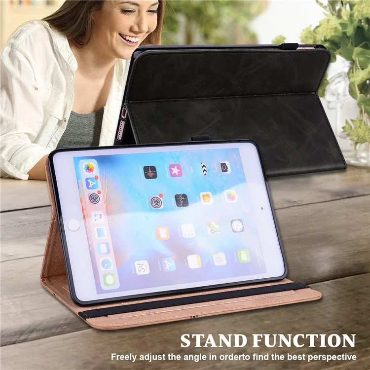 Custodia per Xiaomi Pad 7 Pro / Pad 7 con linea impressa, in pelle PU, supporto per scheda e supporto per tablet - Nero