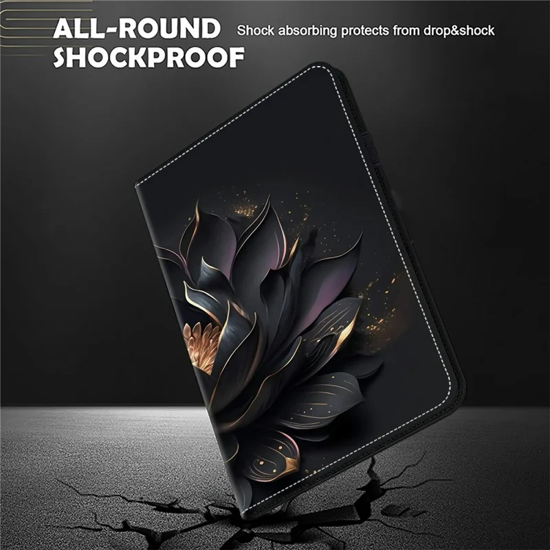 For Honor Pad X8b / Pad X8a Case Pattern Printed Leather Tablet Cover with Card Slot - Flower