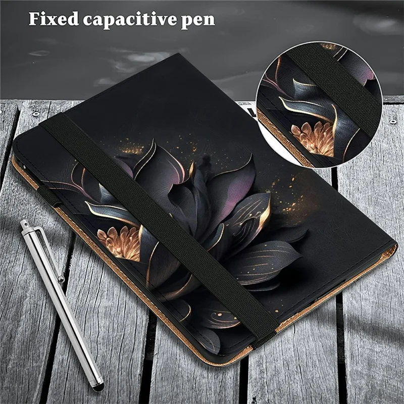 For Honor Pad X8b / Pad X8a Case Pattern Printed Leather Tablet Cover with Card Slot - Flower
