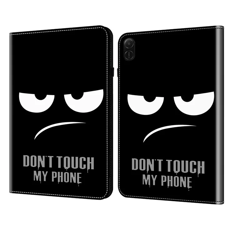For Honor Pad X8a Case Pattern Printed Leather Tablet Cover with Card Slot - Don't Touch My Phone