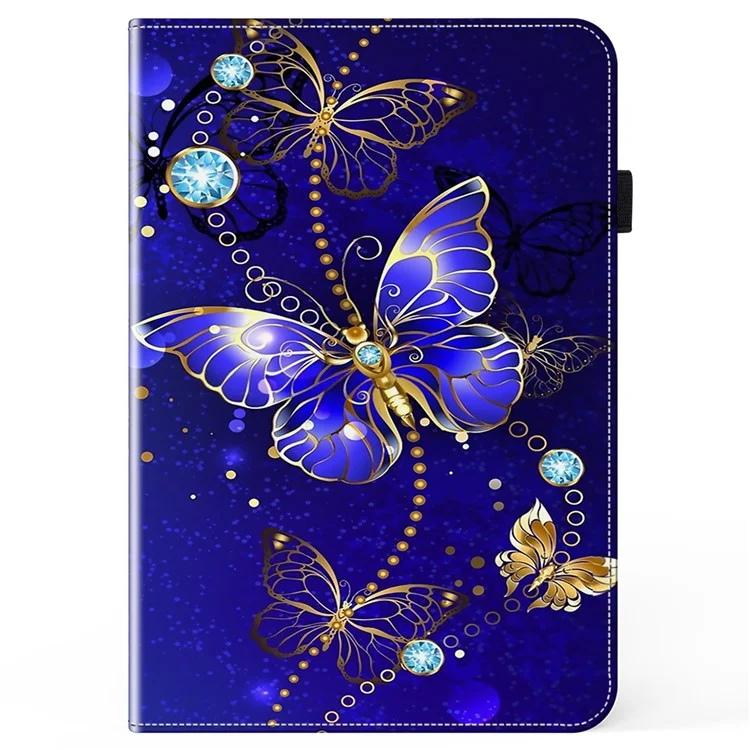 For Lenovo Tab Plus Case Pattern Printed Leather Tablet Cover with Card Slot - Butterfly