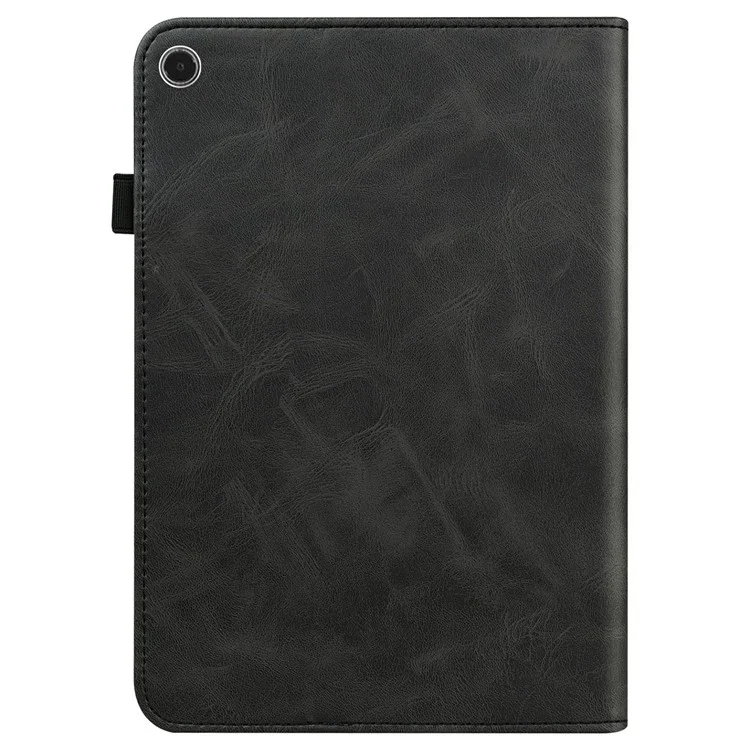 Funda para Lenovo Tab Plus con líneas impresas, soporte para tableta, funda de cuero PU con portador de tarjetas - Negro