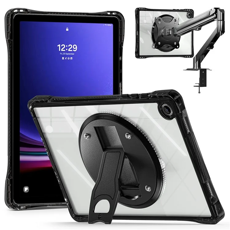 Funda clara para Samsung Galaxy Tab A9+ SM-X210 / X216 / X218, con soporte de PC+TPU+acrílico y tapa trasera para tablet.