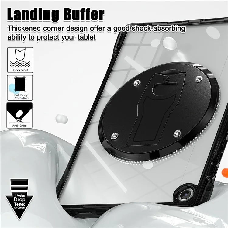 Funda clara para Samsung Galaxy Tab A9+ SM-X210 / X216 / X218, con soporte de PC+TPU+acrílico y tapa trasera para tablet.