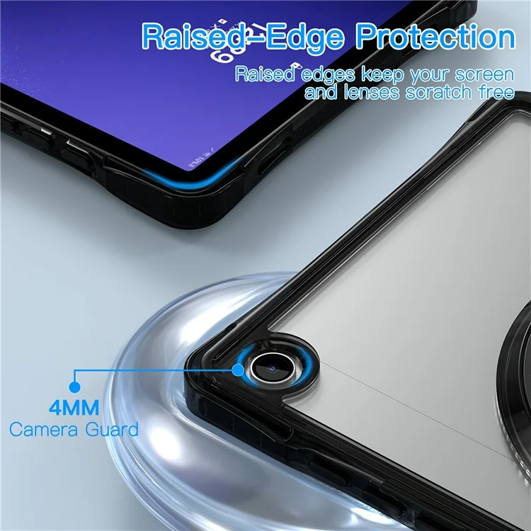Funda clara para Samsung Galaxy Tab A9+ SM-X210 / X216 / X218, con soporte de PC+TPU+acrílico y tapa trasera para tablet.