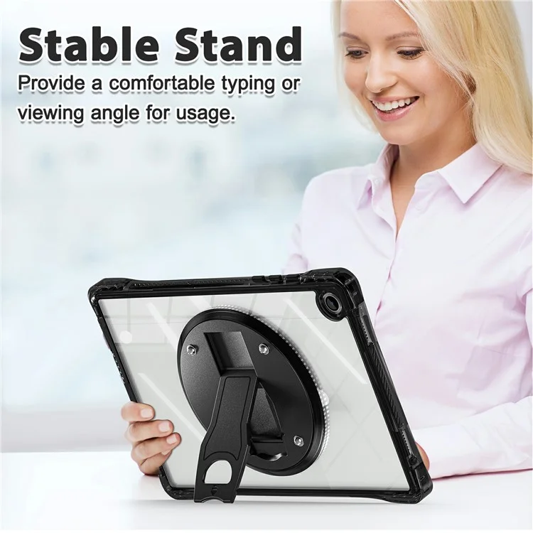 Funda clara para Samsung Galaxy Tab A9+ SM-X210 / X216 / X218, con soporte de PC+TPU+acrílico y tapa trasera para tablet.