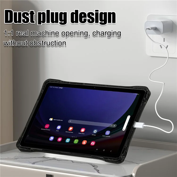 Funda clara para Samsung Galaxy Tab A9+ SM-X210 / X216 / X218, con soporte de PC+TPU+acrílico y tapa trasera para tablet.