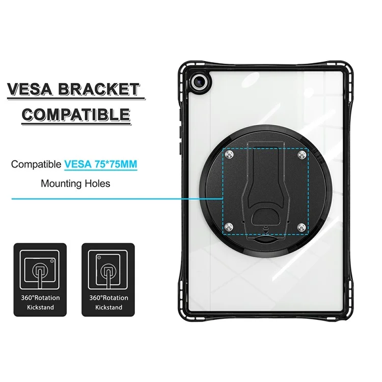 Funda clara para Samsung Galaxy Tab A9+ SM-X210 / X216 / X218, con soporte de PC+TPU+acrílico y tapa trasera para tablet.