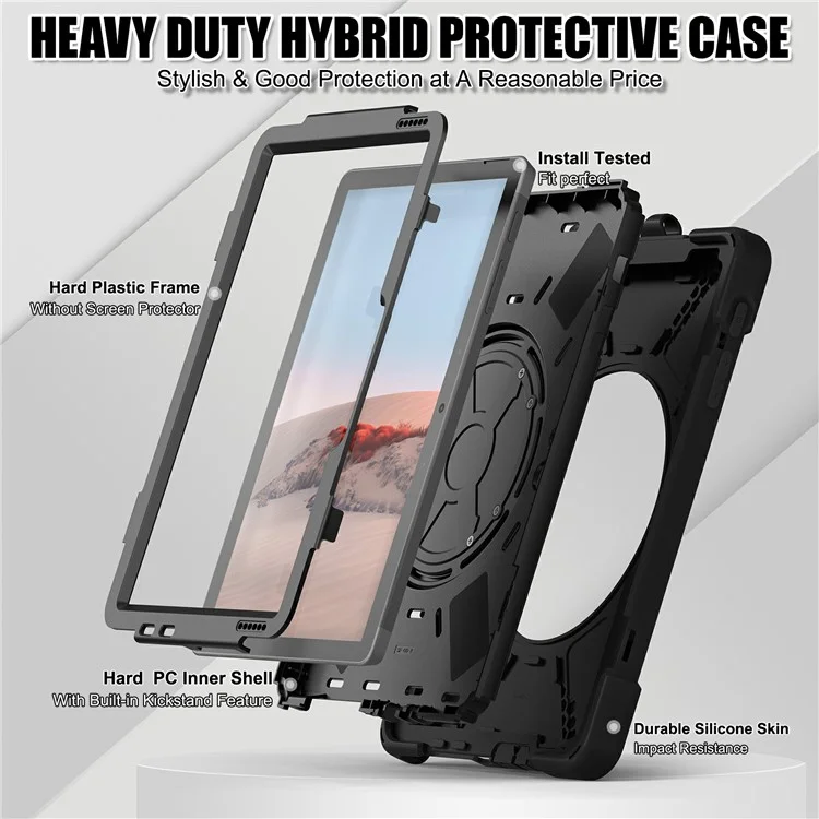 Kickstand Case for Microsoft Surface Go 4 / 3 / 2 10.5 inch / Surface Go PC+Silicone Tablet Cover
