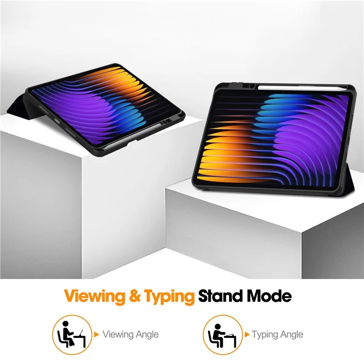 For Xiaomi Pad 7 Pro  /  Pad 7 Tablet Case Pattern Printing Tri-Fold Stand Leather+TPU Cover with Pen Holder - Don't Touch Me