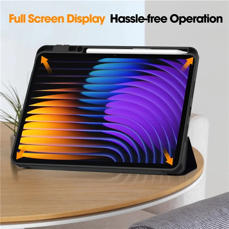 For Xiaomi Pad 7 Pro  /  Pad 7 Tablet Case Pattern Printing Tri-Fold Stand Leather+TPU Cover with Pen Holder - Don't Touch Me