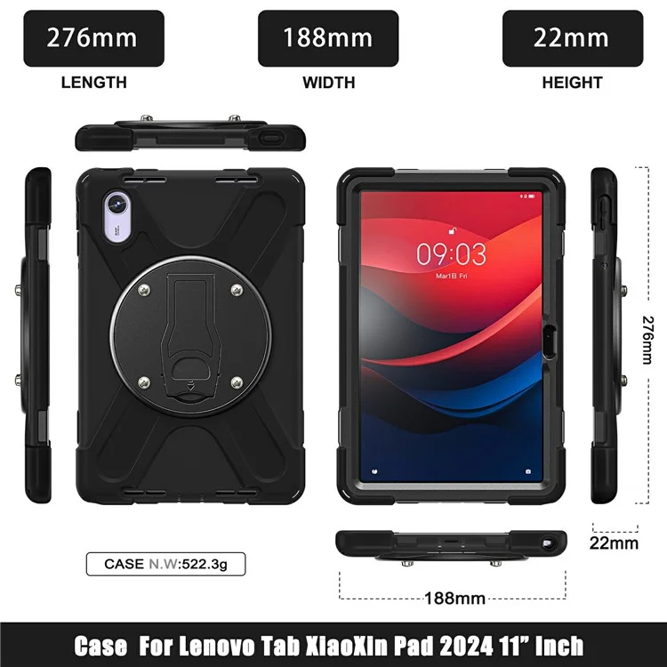 Kickstand Case for Lenovo Tab M11 TB330FU 331FC /  K11 / Xiaoxin Pad 11 2024 PC+Silicone Tablet Cover