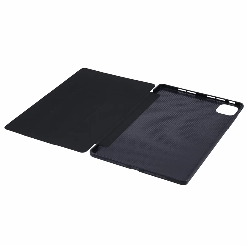 For Honor Pad GT Pro Case PU Leather+Silicone Tri-Fold Stand Tablet Cover - Black