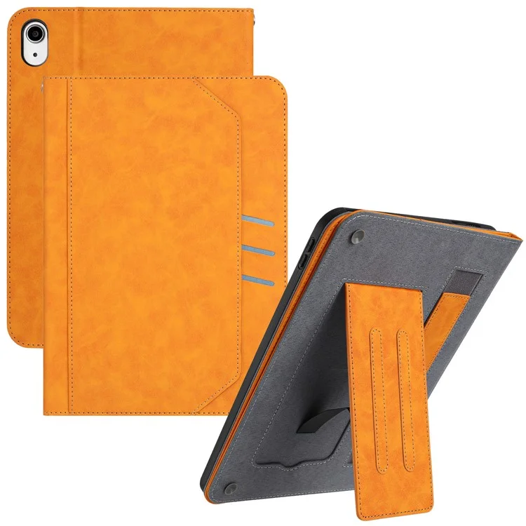 Für iPad mini (2021) Brieftasche Hülle Auto Wake/Sleep Leder Flip Tablet Cover Kalbsledertextur - Gelb