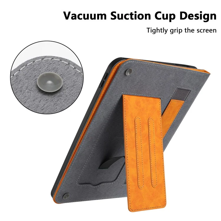 Funda cartera para iPad Pro 11 (2024) con activación/suspensión automática, tapa de cuero con textura de piel de vaca - Amarillo