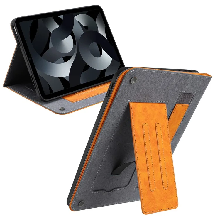 Funda cartera para iPad Pro 11 (2024) con activación/suspensión automática, tapa de cuero con textura de piel de vaca - Amarillo