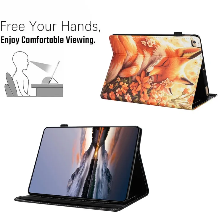 Funda para Tablet para iPad 10.2 (2021) / (2020) / (2019) / iPad Air 10.5 pulgadas (2019) / iPad Pro 10.5 pulgadas (2017) Cubierta de cuero con estampado - Zorro floral