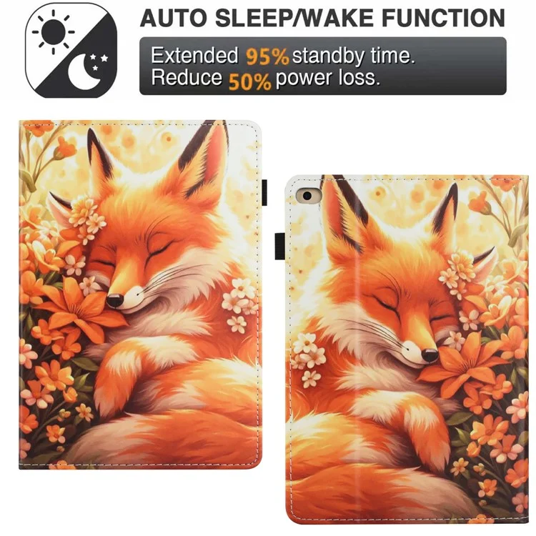 Funda para Tablet para iPad 10.2 (2021) / (2020) / (2019) / iPad Air 10.5 pulgadas (2019) / iPad Pro 10.5 pulgadas (2017) Cubierta de cuero con estampado - Zorro floral