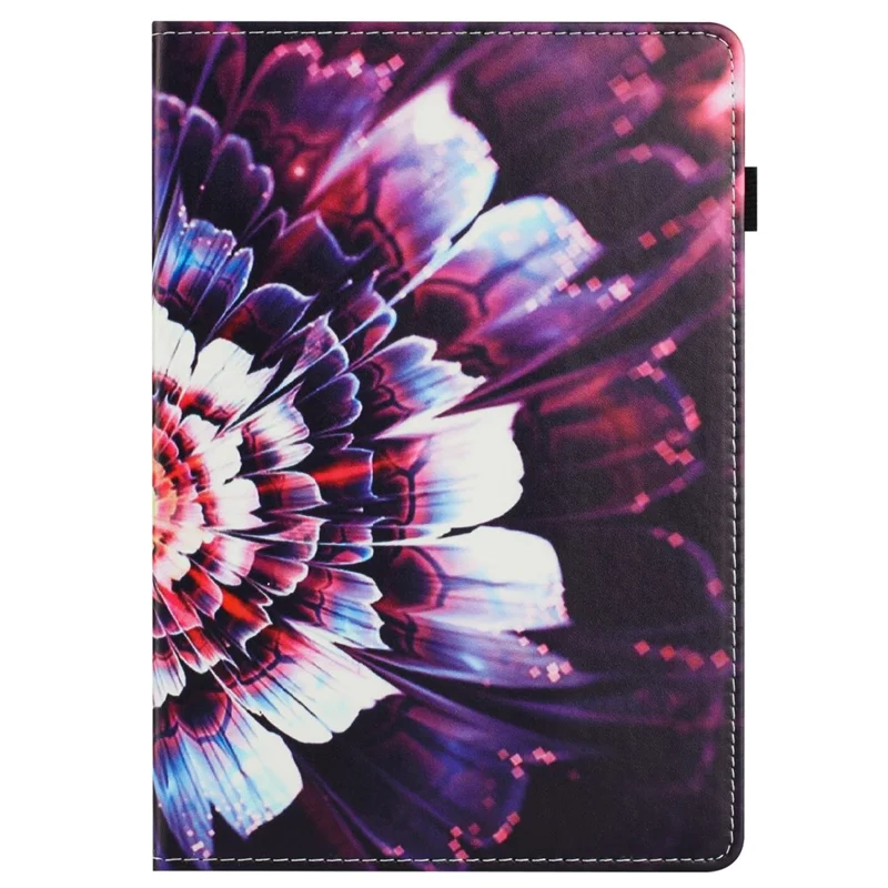 For Samsung Galaxy Tab S9 / S10 FE / S9 FE Case Pattern Leather Tablet Cover with Auto Sleep / Wake, Card Holder - Colorful Flowers