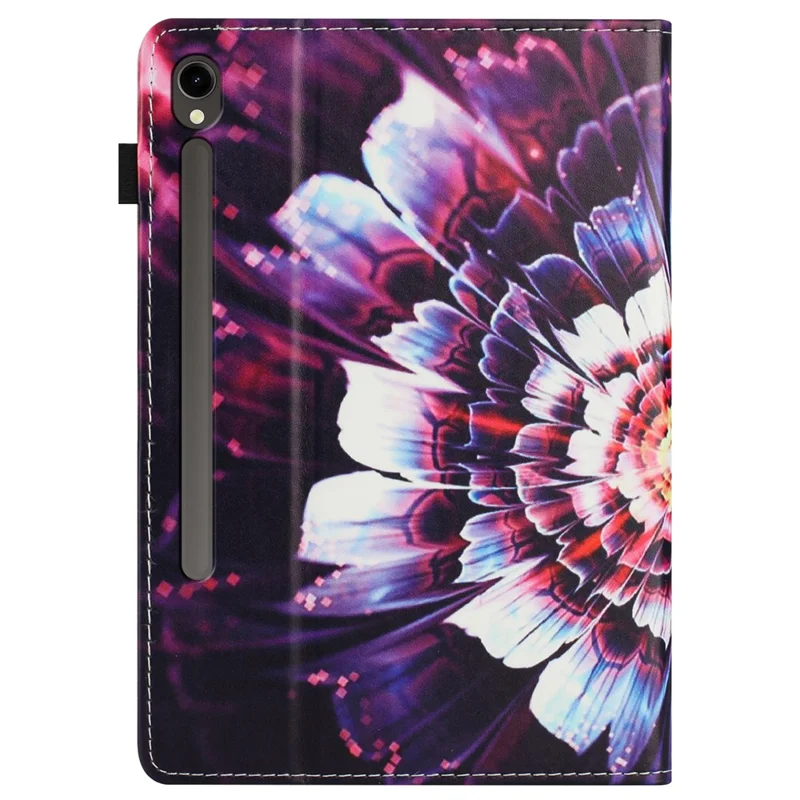 For Samsung Galaxy Tab S9 / S10 FE / S9 FE Case Pattern Leather Tablet Cover with Auto Sleep / Wake, Card Holder - Colorful Flowers