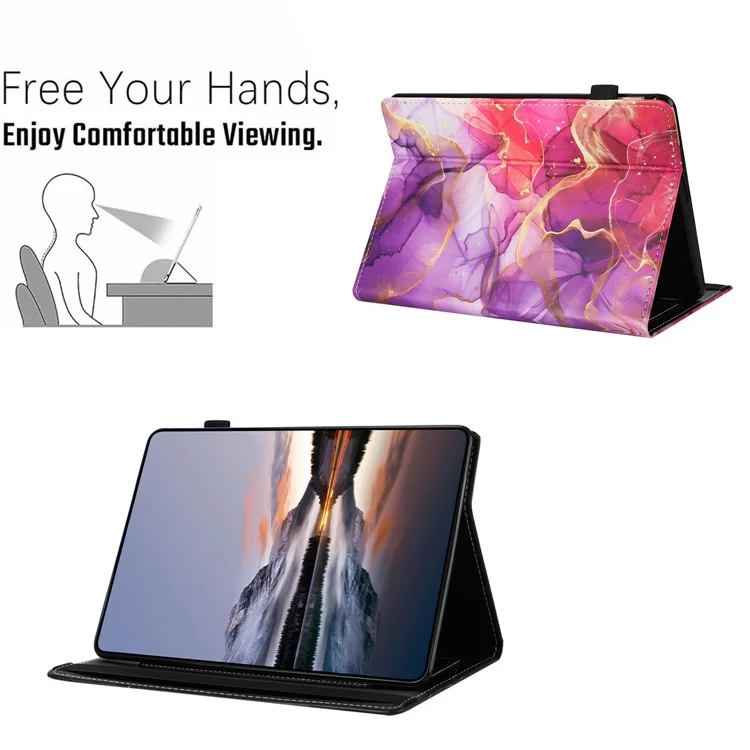 Funda para tablet para Amazon Kindle Paperwhite 4 (2018) / 3 (2015) / 2 (2015) / 1 (2015) Cubierta de cuero con patrón y soporte para tarjetas - Mármol rosa dorado