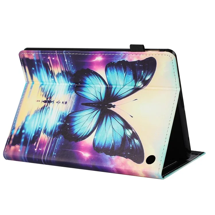 For Amazon Fire 7 (2022) Case Pattern Leather Tablet Cover with Auto Sleep / Wake, Card Holder - Flower Fox