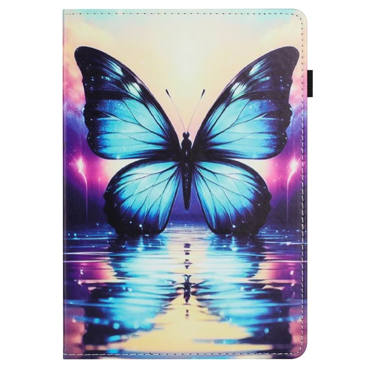 For Amazon Fire 7 (2022) Case Pattern Leather Tablet Cover with Auto Sleep / Wake, Card Holder - Flower Fox