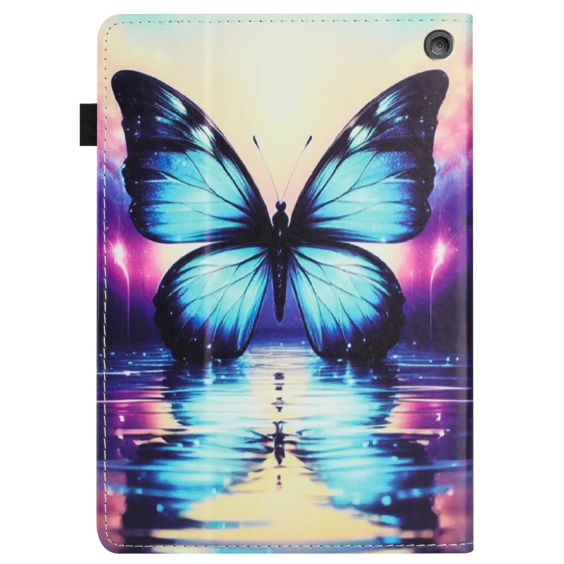 Tablet Case For Amazon Fire HD 8 (2024) / (2022) / (2020) Pattern Leather Cover with Auto Sleep / Wake, Card Holder - Butterfly Reflection