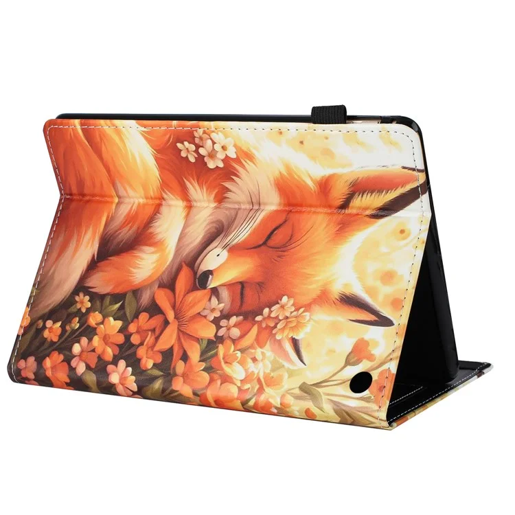 Funda para tableta para Amazon Fire HD 10 (2021) / HD 10 Plus (2021) Cubierta de cuero con diseño, con función de suspensión/activación automática, soporte para tarjetas - Flor Zorro
