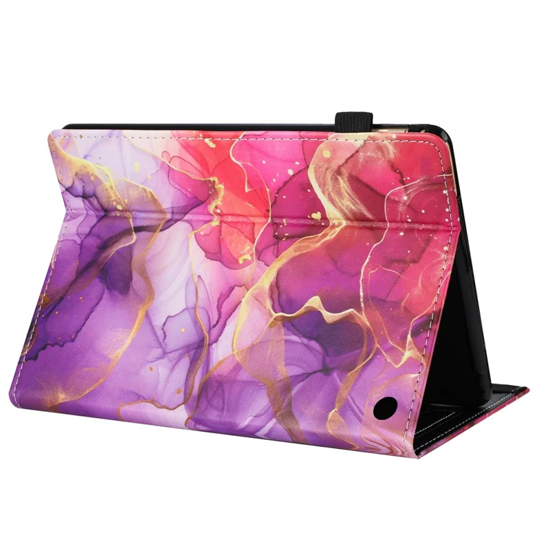 Tablet Case For Amazon Fire HD 10 (2021) / HD 10 Plus (2021) Pattern Leather Cover with Auto Sleep / Wake, Card Holder - Pink Gold Marble