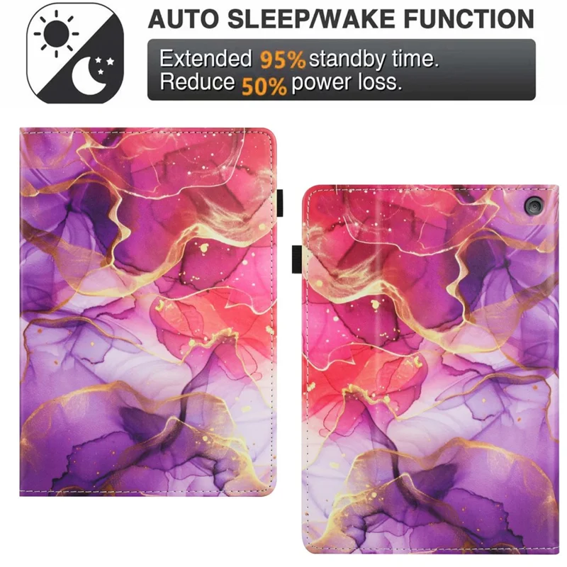 Tablet Case For Amazon Fire HD 10 (2021) / HD 10 Plus (2021) Pattern Leather Cover with Auto Sleep / Wake, Card Holder - Pink Gold Marble