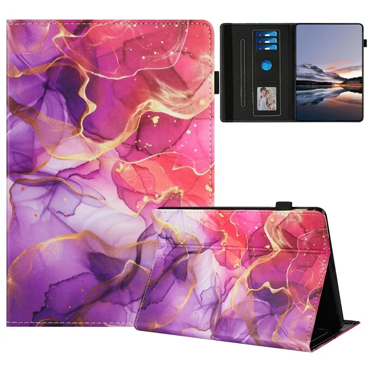 Capa para o Amazon Kindle Youth Edition 2022 com padrão de couro, tampa de tablet com função de ativar/desativar automaticamente, porta-cartões - Flor de Raposa